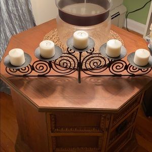 Long Iron 5 Candles Holder- 21”